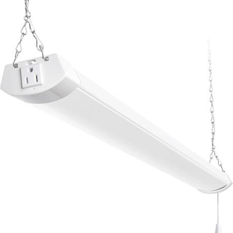 hykolity 4FT 120W LED Shop Light Linkable, 13000lm(400w Equivalent), 5000K Utility Shop Lights for Garages, Workshops, Basements, Hanging or FlushMount, with Power Cord and Pull Chain, ETL