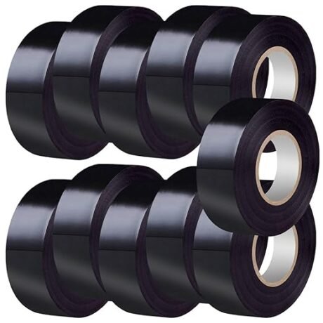 Black Electrical Tape 11Rolls, 7mils x 3/4 in x 30 ft, Flame Retardant,Waterproof,Strong Adhesive, Durable, Easy-Wrap,High Temp Electrical Tape Electric Super Vinyl