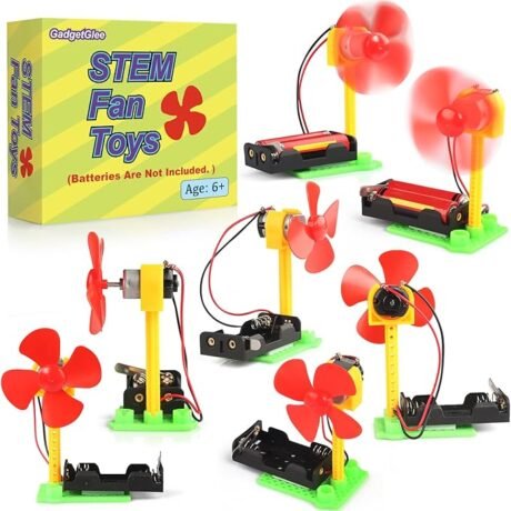 7 Bulk STEM Kits Science Toys for Kids 8-12, Classroom Simple Circuit Kit Experiment Activities STEM Toys Crafts Goodie Bag Stuffers, Build Electric Fan Making Electricity Boys School Summer Project