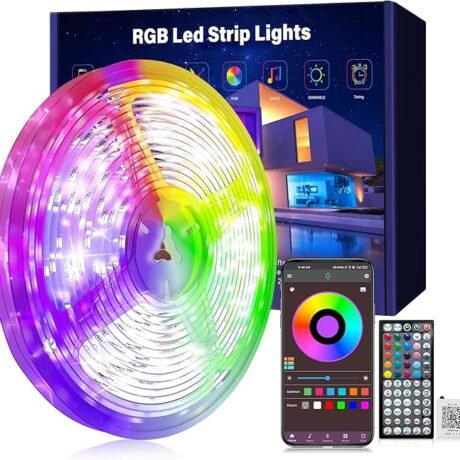 Led Lights for Bedroom 100ft (1 Rolls of 100ft) Music Sync Color Changing Led Strip Lights with 60 Key Remote and App Control RGB Led Light Strip for Home Party Room Decoration