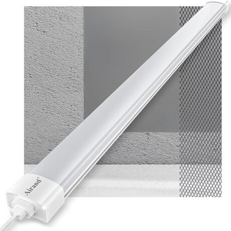 LED Shop Light Fixture 4FT Plug in Ceiling Lights Linkable LED Tube Light 5000K Plug in Light Fixture for Bathroom Garage Overhead with ON/Off Switch